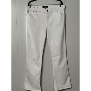 Lauren Ralph Lauren Women's White Bootcut Cotton Blend Stretch Jeans Size 16